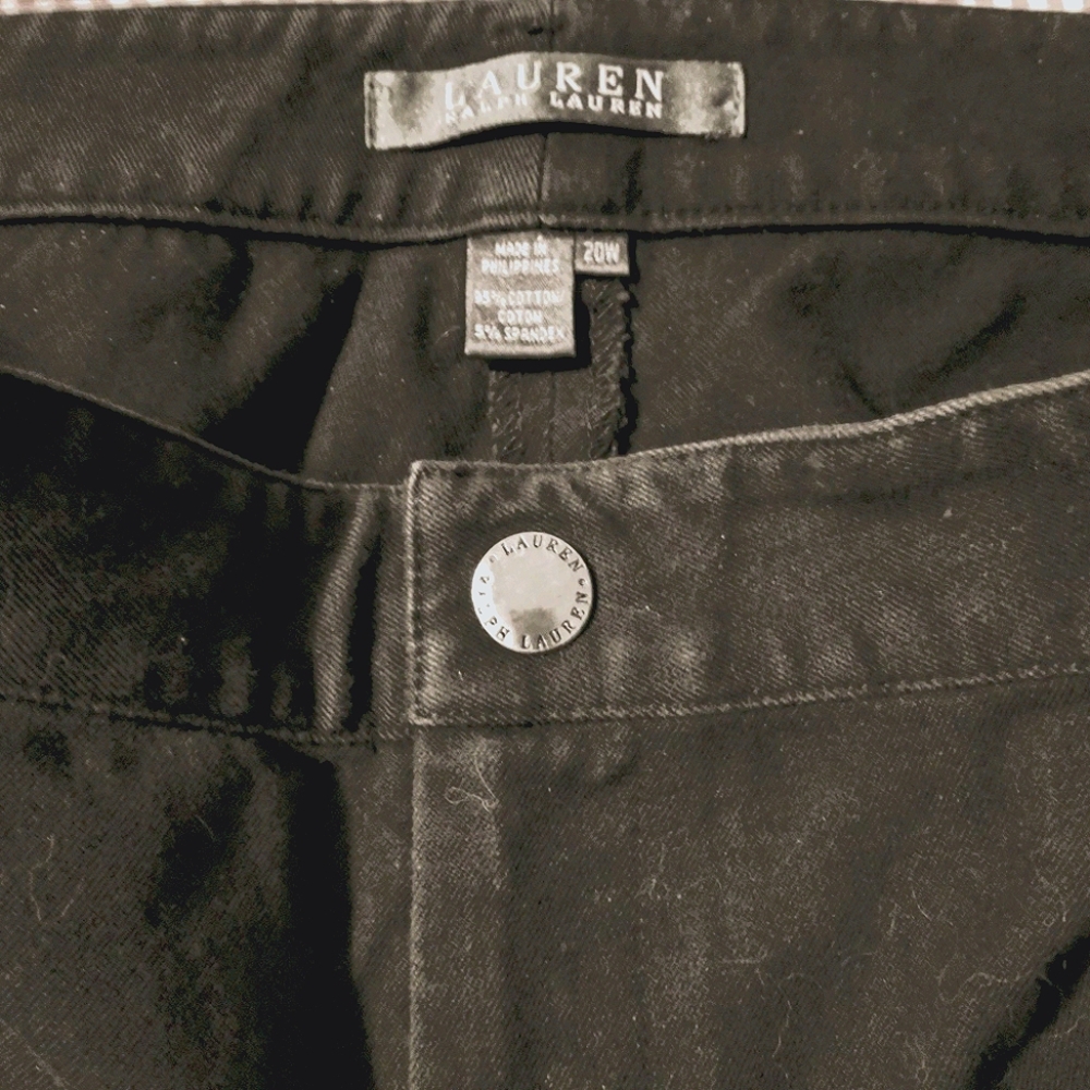 LRL Ralph Lauren Blk Stretch Cotton Pant 20W